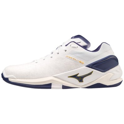 Zapatillas Balonmano Mizuno WAVE Stealth Neo Mujer - Blancos / Azules / Dorados - Chile M981UWCOTK